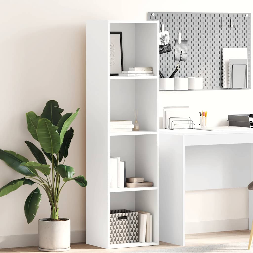 Libreria Bianca 40x30x152 cm in Legno Multistrato