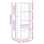 Libreria Grigio Cemento 40x30x152 cm in Legno Multistrato