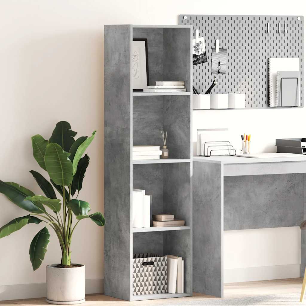 Libreria Grigio Cemento 40x30x152 cm in Legno Multistrato