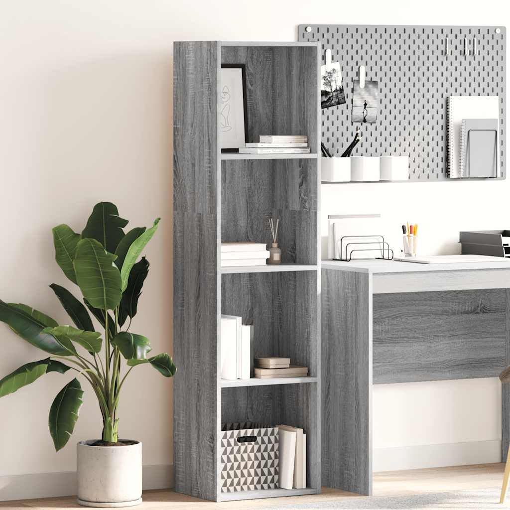 Libreria Grigio Sonoma 40x30x152 cm in Legno Multistrato