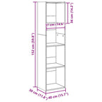 Libreria Legno Antico 40x30x152 cm in Legno Multistrato