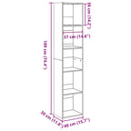 Libreria Rovere Fumo 40x30x189 cm in Legno Multistrato