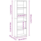 Libreria Bianca 60x30x189 cm in Legno Multistrato