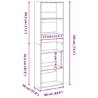 Libreria Rovere Fumo 60x30x189 cm in Legno Multistrato