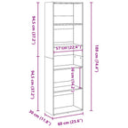 Libreria Legno Antico 60x30x189 cm in Legno Multistrato