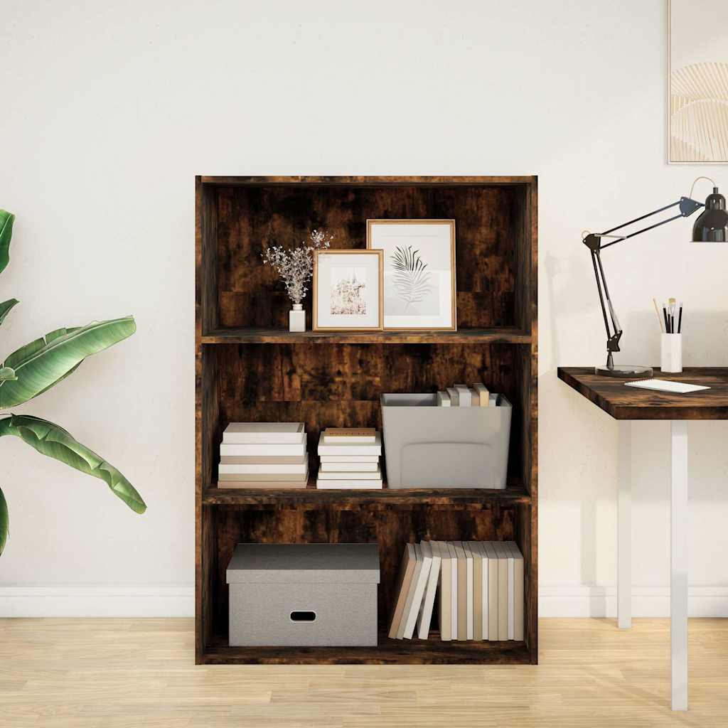 Libreria Rovere Fumo 80x30x114 cm in Legno Multistrato