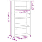 Libreria Rovere Sonoma 80x30x152 cm in Legno Multistrato