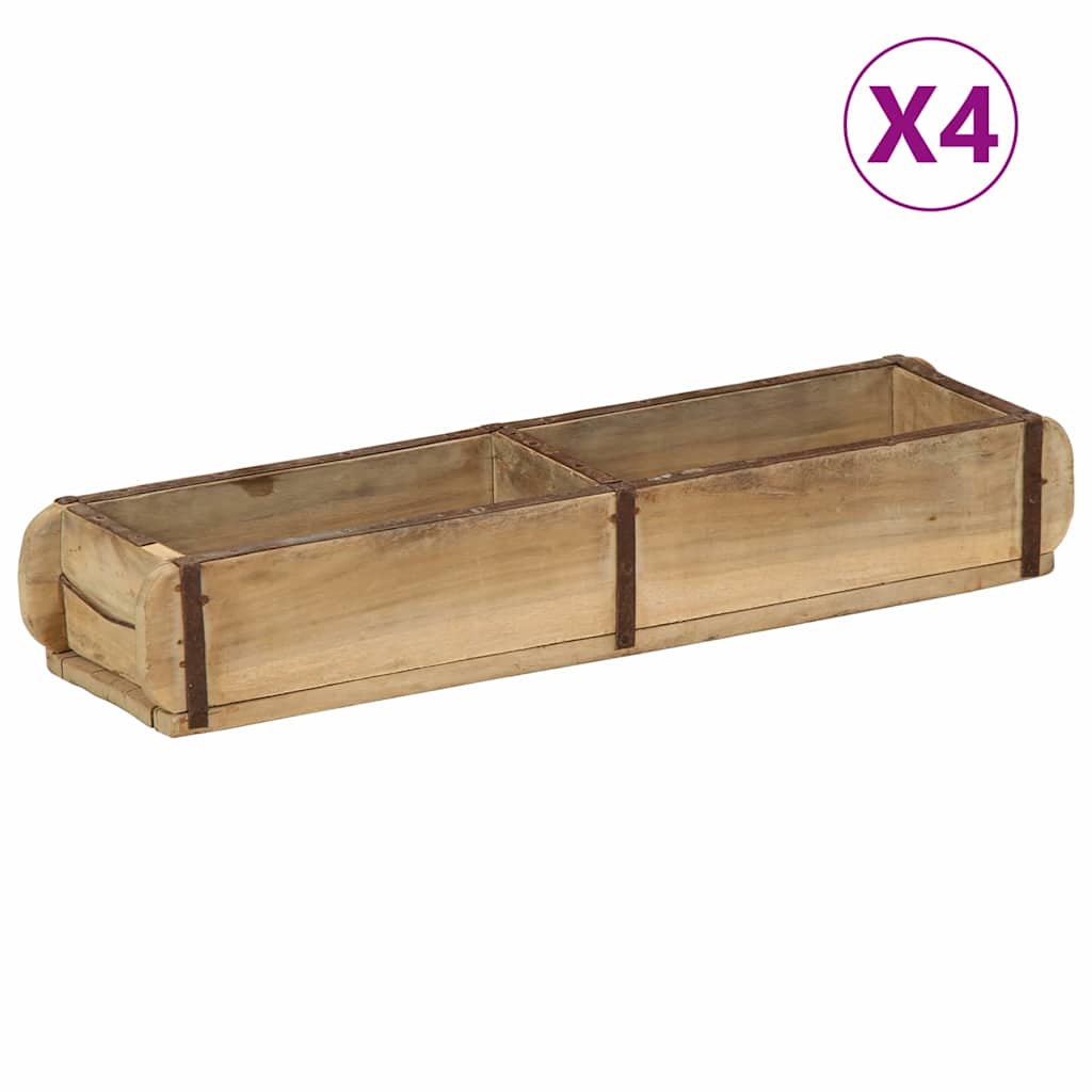 Vassoio 4 pcs Marrone 57 x 15 x 9 cm Legno Recuperato Massello