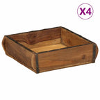 Vassoio 4 pcs Marrone 29 x 31 x 10 cm Legno Recuperato Massello