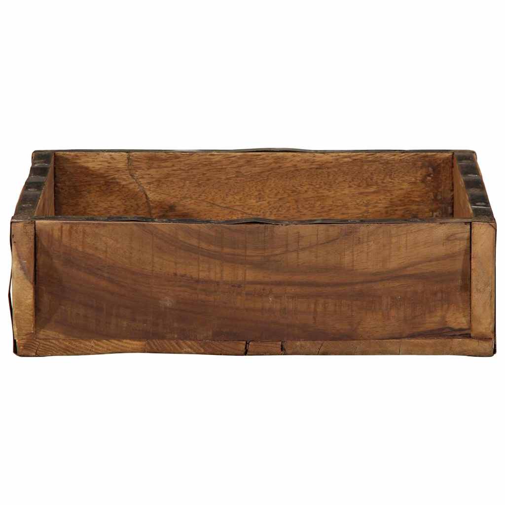 Vassoio 4 pcs Marrone 29 x 31 x 10 cm Legno Recuperato Massello