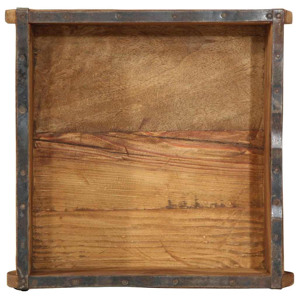 Vassoio 4 pcs Marrone 29 x 31 x 10 cm Legno Recuperato Massello