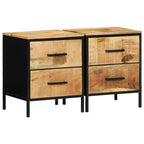 Armadio da Notte 2 pcs Marrone e Nero 40 x 35 x 50 cm