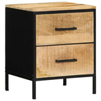 Armadio da Notte 2 pcs Marrone e Nero 40 x 35 x 50 cm