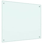 Paraschizzi per Cucina 2 pz Bianchi 70x60 cm in Vetro Temperato