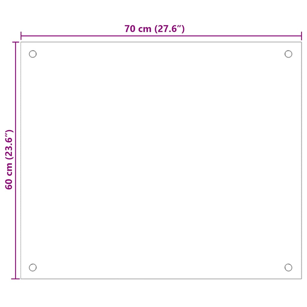Paraschizzi per Cucina 2 pz Bianchi 70x60 cm in Vetro Temperato