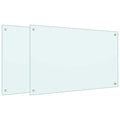 Paraschizzi per Cucina 2 pz Bianchi 80x50 cm in Vetro Temperato
