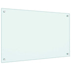 Paraschizzi per Cucina 2 pz Bianchi 80x50 cm in Vetro Temperato