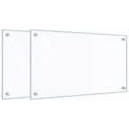 Paraschizzi per Cucina 2 pz Trasparente 70x40cm Vetro Temperato