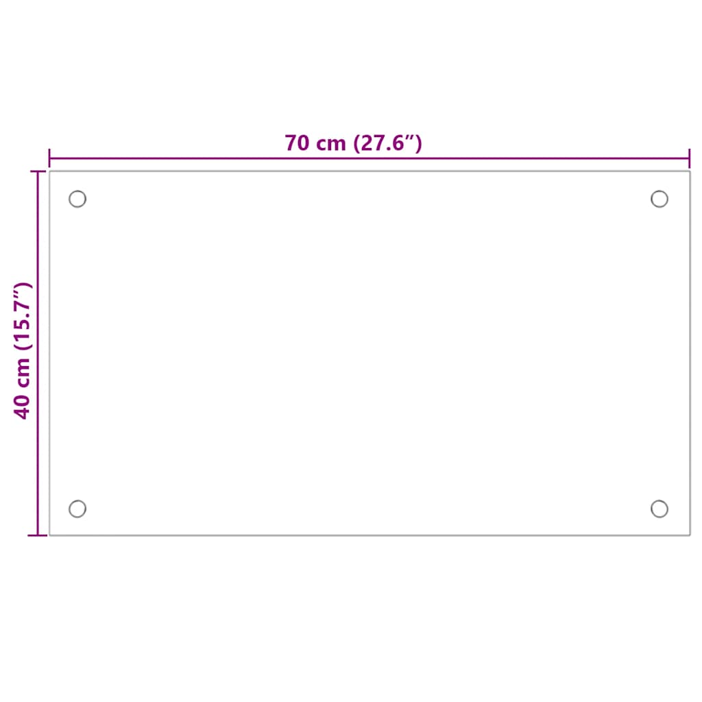 Paraschizzi per Cucina 2 pz Trasparente 70x40cm Vetro Temperato