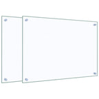 Paraschizzi per Cucina 2 pz Trasparente 70x50cm Vetro Temperato