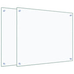Paraschizzi per Cucina 2 pz Trasparente 70x60cm Vetro Temperato