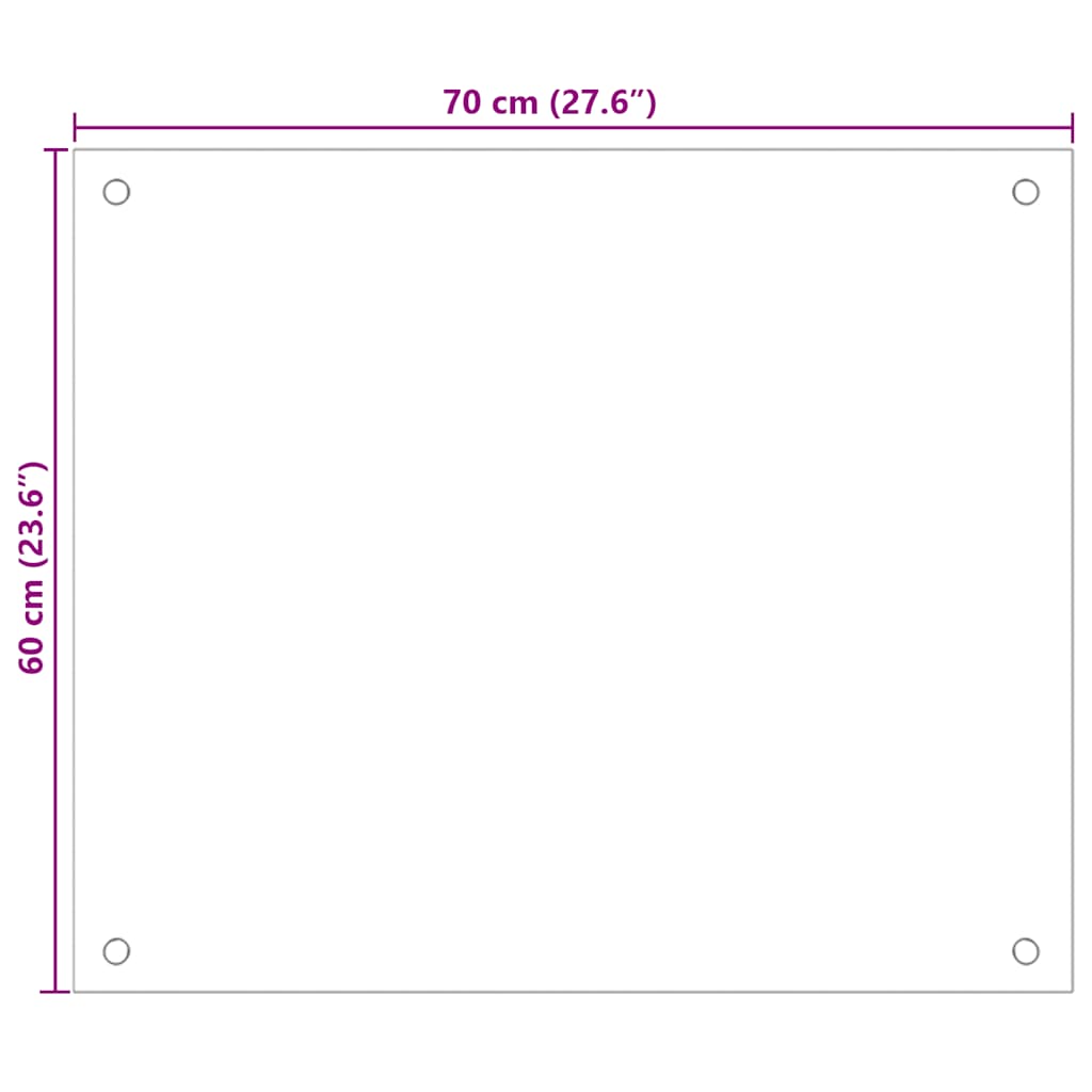 Paraschizzi per Cucina 2 pz Trasparente 70x60cm Vetro Temperato
