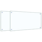 Paraschizzi per Cucina 2 pz Trasparente 80x40cm Vetro Temperato