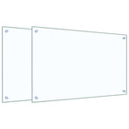 Paraschizzi per Cucina 2 pz Trasparente 80x50cm Vetro Temperato