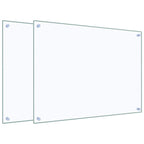 Paraschizzi per Cucina 2 pz Trasparente 80x60cm Vetro Temperato