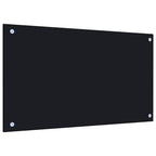 Paraschizzi per Cucina 2 pz Neri 70x40 cm in Vetro Temperato