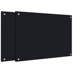 Paraschizzi per Cucina 2 pz Neri 70x50 cm in Vetro Temperato