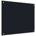 Paraschizzi per Cucina 2 pz Neri 70x60 cm in Vetro Temperato