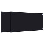 Paraschizzi per Cucina 2 pz Neri 80x40 cm in Vetro Temperato