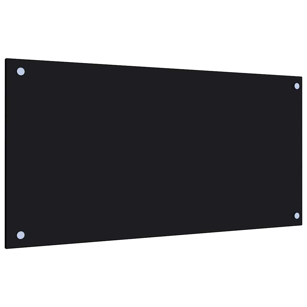 Paraschizzi per Cucina 2 pz Neri 80x40 cm in Vetro Temperato