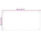 Paraschizzi per Cucina 2 pz Neri 80x40 cm in Vetro Temperato
