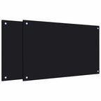 Paraschizzi per Cucina 2 pz Neri 80x50 cm in Vetro Temperato