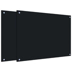 Paraschizzi per Cucina 2 pz Neri 80x60 cm in Vetro Temperato