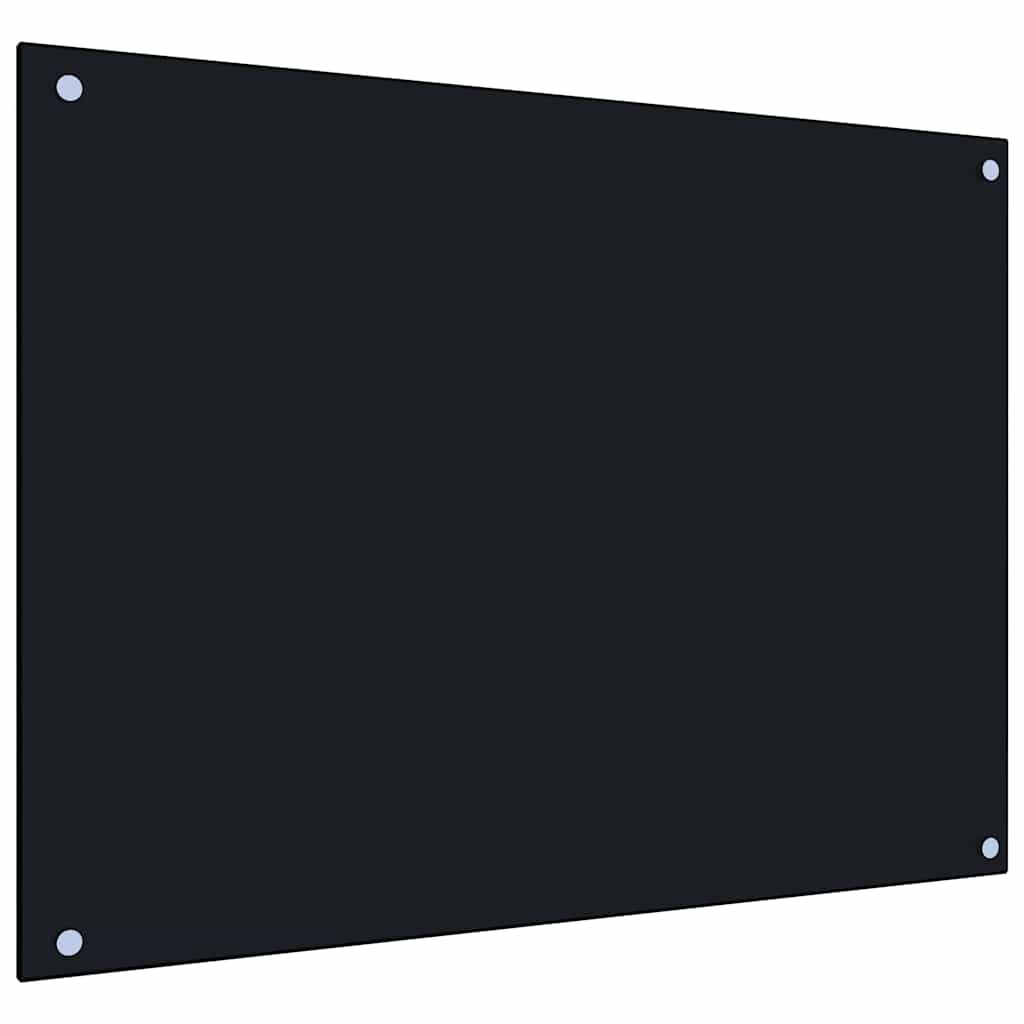 Paraschizzi per Cucina 2 pz Neri 80x60 cm in Vetro Temperato