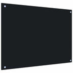 Paraschizzi per Cucina 2 pz Neri 80x60 cm in Vetro Temperato