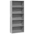 Libreria Grigio Sonoma 80x30x189 cm in Legno Multistrato