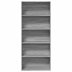 Libreria Grigio Sonoma 80x30x189 cm in Legno Multistrato
