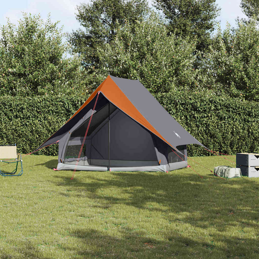 Tenda Familiare con tetto Grigio e arancione 220 x 220 x 184 cm