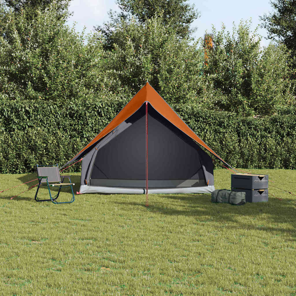 Tenda Familiare con tetto Grigio e arancione 220 x 220 x 184 cm