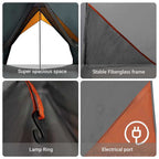 Tenda Familiare con tetto Grigio e arancione 220 x 220 x 184 cm