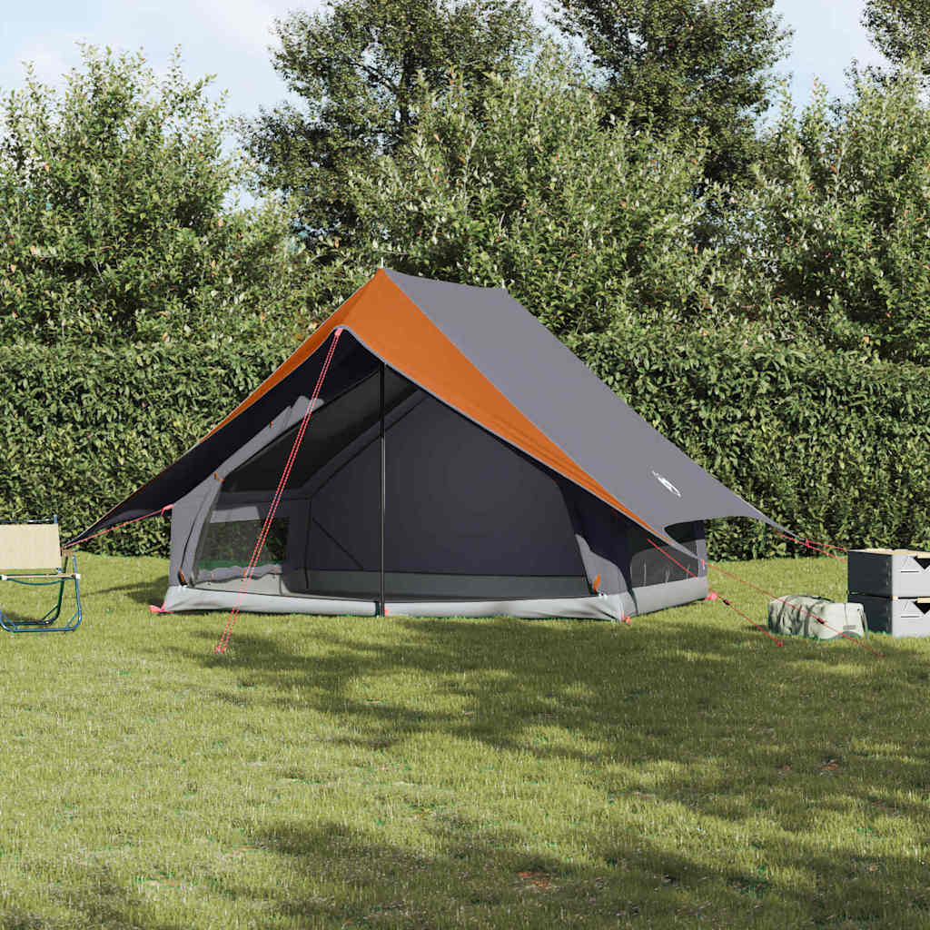 Tenda Familiare con tetto Grigio e arancione 256 x 256 x 185 cm