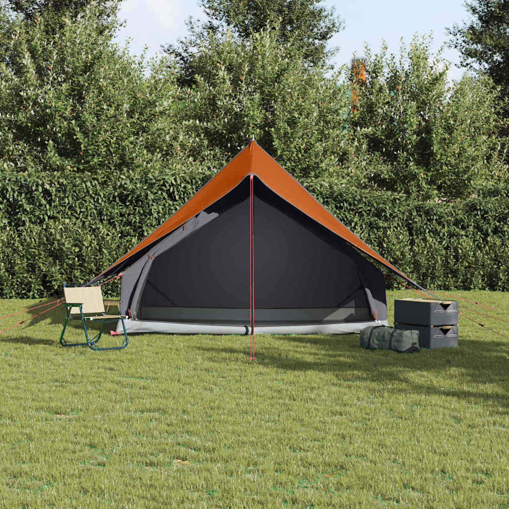 Tenda Familiare con tetto Grigio e arancione 256 x 256 x 185 cm