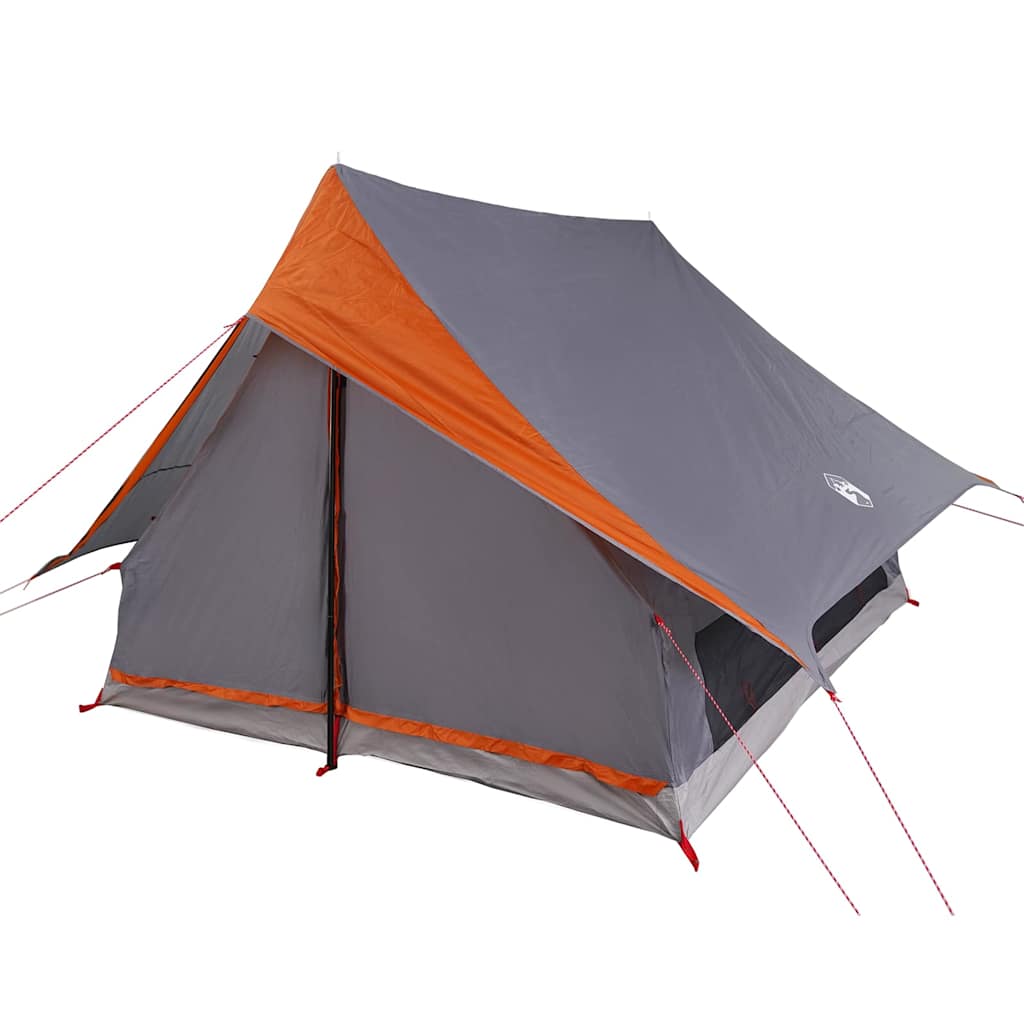 Tenda Familiare con tetto Grigio e arancione 256 x 256 x 185 cm