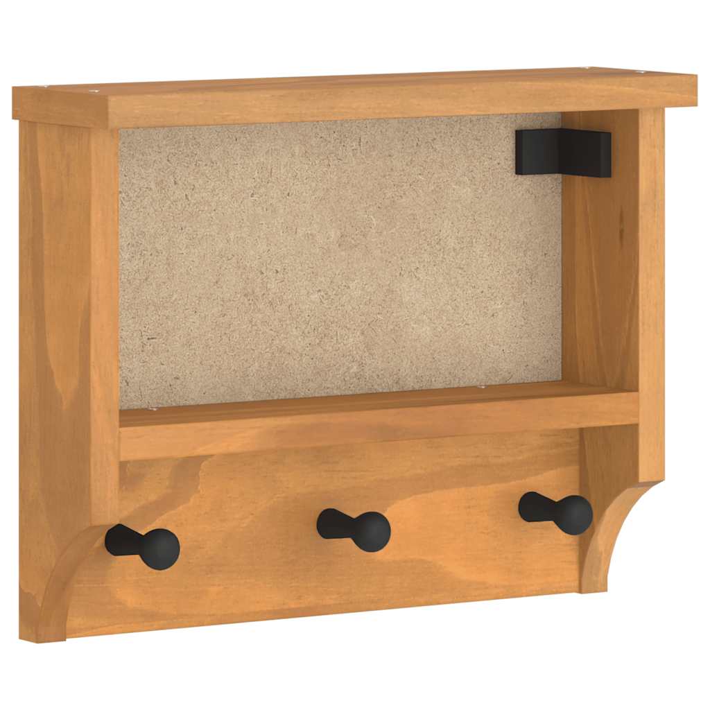 Appendiabiti da Parete SANDNES 45x12x35 cm in Legno di Pino