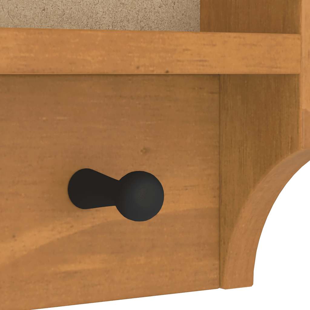 Appendiabiti da Parete SANDNES 45x12x35 cm in Legno di Pino