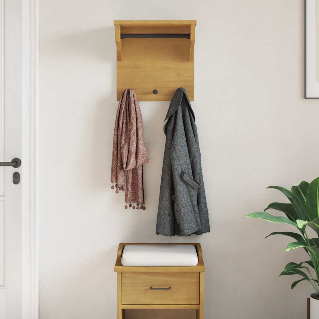 Appendiabiti da Parete SANDNES 43x30x42 cm in Legno di Pino